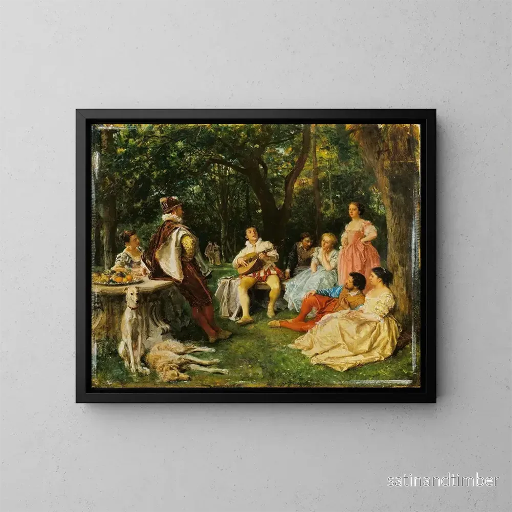 Reproduktion av målningen Le Récital - Ernest Meissonier
