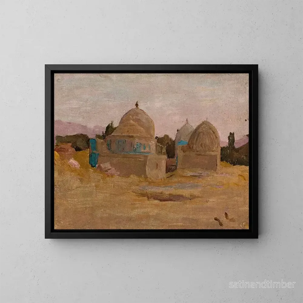 Reproduktion av målningen Mosquée Shahi Zinda av Samarkand, från resan till Turkestan - Jan Cybis