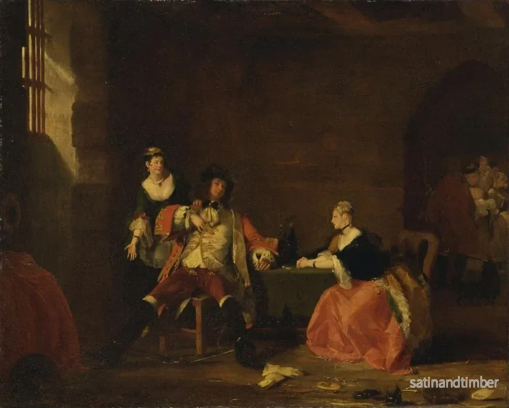 Reproduktion av målningen Le Capitaine Macheath reprimanded av Polly och Lucy i L'Opéra des gueux - Gilbert Stuart Newton - Bild 2