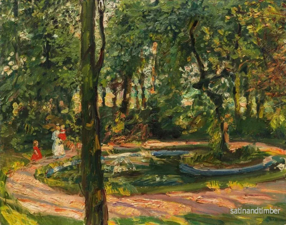 Reproduktion av målningen Barn vid dammen i Godramstein-trädgården - Max Slevogt - Bild 2