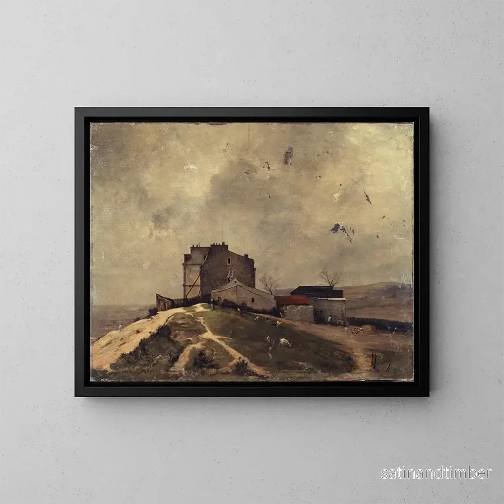 Reproduktion av målningen Vue de Montmartre près du moulin de la Galette - René Billotte