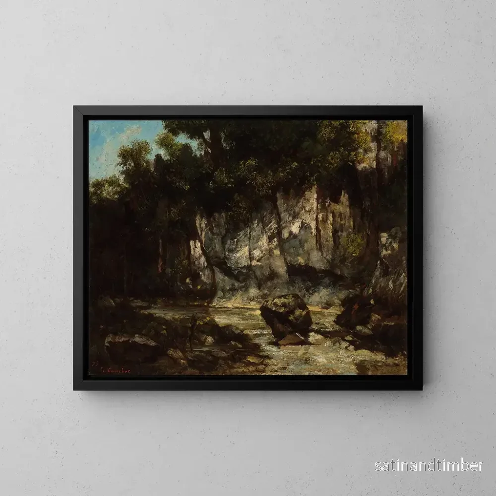 Reproduktion av målningen Landskap med en hjort – Gustave Courbet Reproduktion av målningen Landskap med en hjort – Gustave Courbet