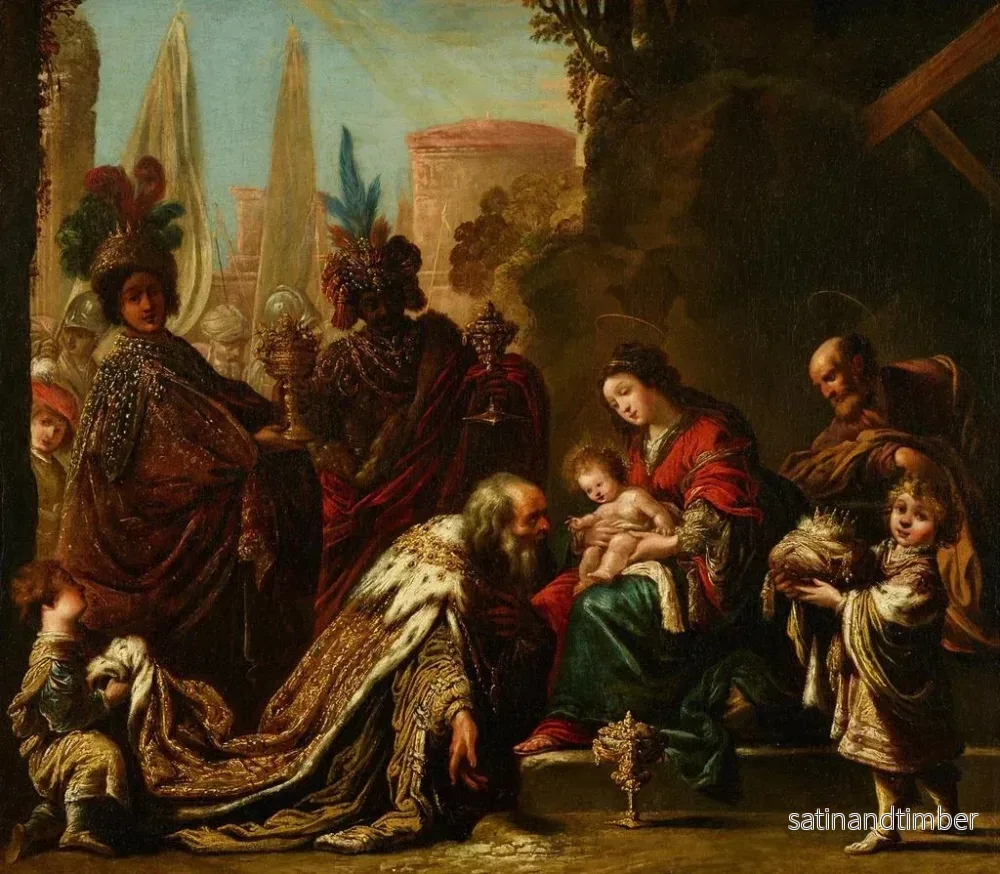 Reproduktion av målningen Adoration des Mages - Claude Vignon - Bild 2