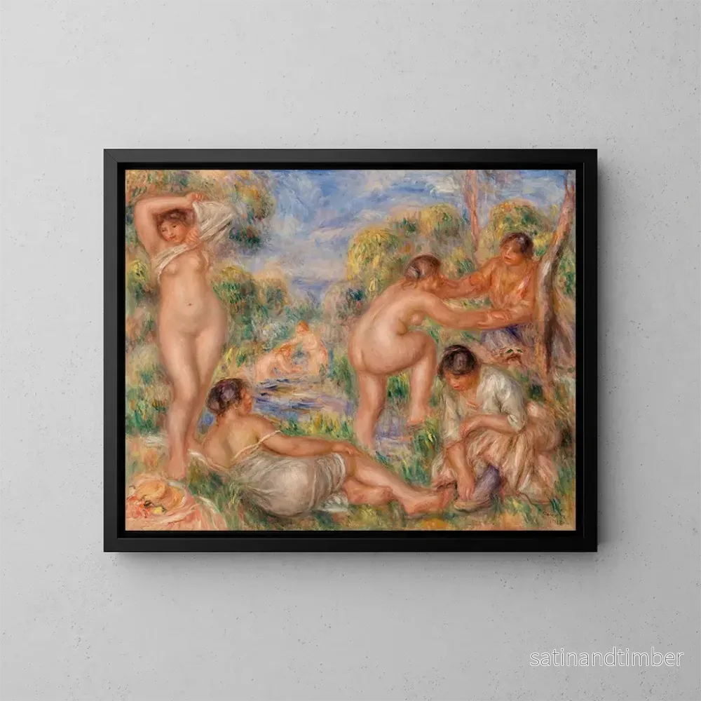 Reproduktion av målningen av grupp av badande - Pierre-Auguste Renoir