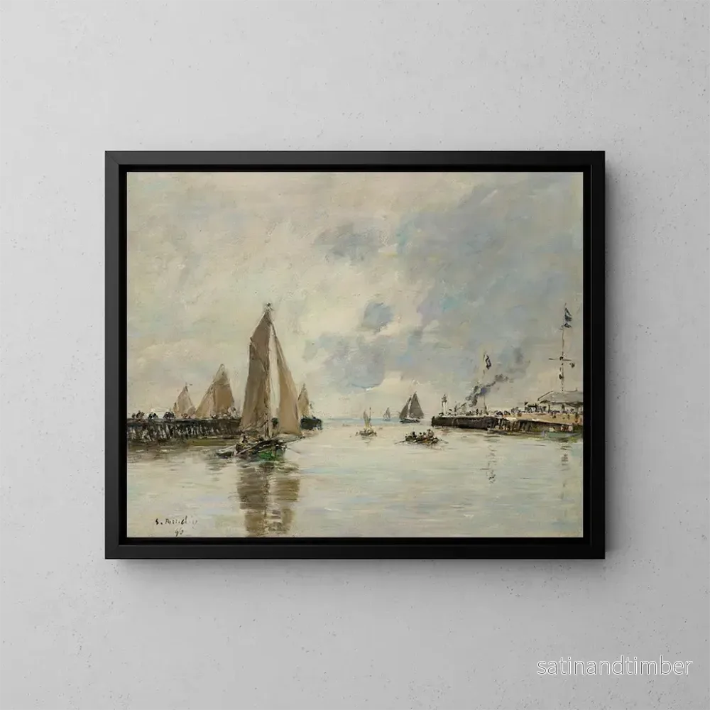 Reproduktion av målningen Trouville, kajerna vid högvatten – Eugène Boudin Reproduktion av målningen Trouville, kajerna vid högvatten – Eugène Boudin
