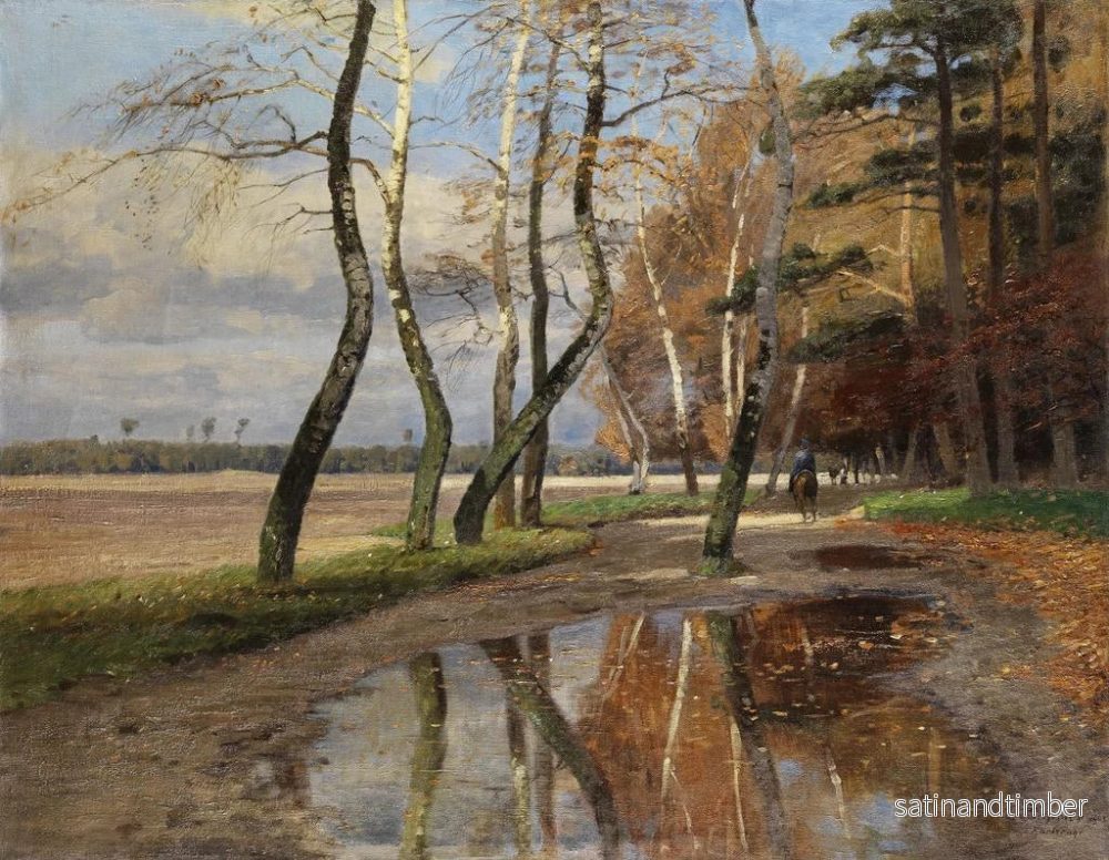 Reproduktion av målningen Cavaliers sous des arbres d'automne - Wilhelm Schroeter - Bild 2
