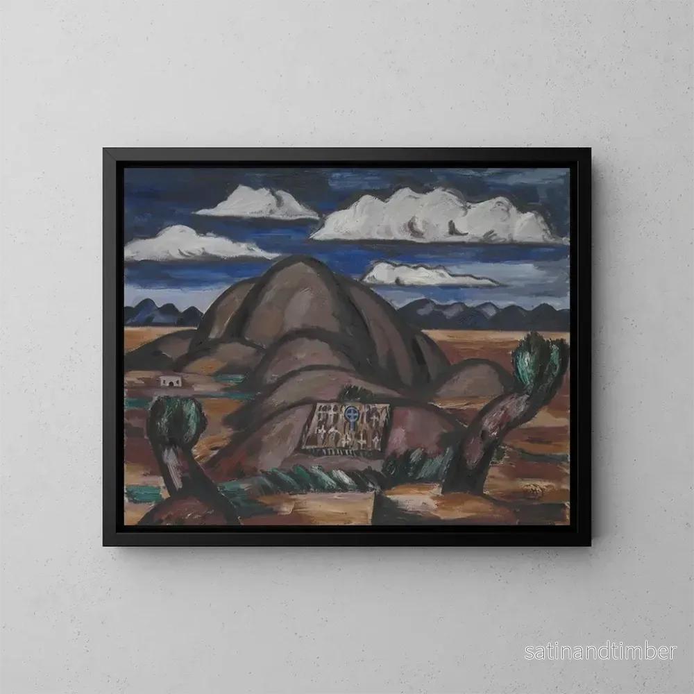Reproduktion av målningen Cimetière du Nouveau-Mexique – Marsden Hartley