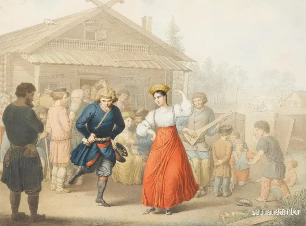 Reproduktion av målningen Fête en plein air devant une taverne - Georg Emmanuel Opitz - Bild 2