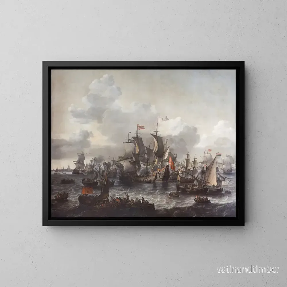 Reproduktion av målningen La bataille de la mer du Nord 1573 - Jan Theunisz Blanckerhoff