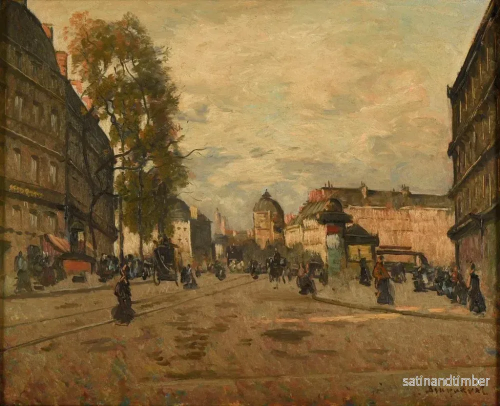 Reproduktion av målningen La place Saint-Michel, Paris - Louis Braquaval - Bild 2