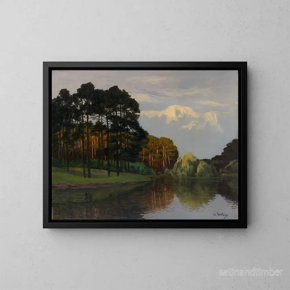 Reproduktion av målningen Lac Hubertus i Grunewald - Walter Leistikow