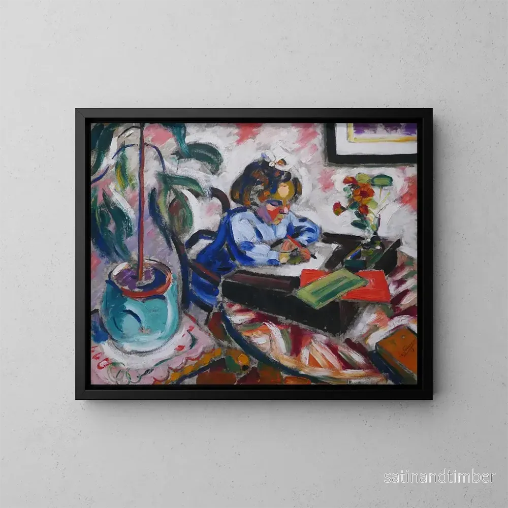 Reproduktion av målningen Liten skolflicka - Henri Victor Gabriel Le Fauconnier