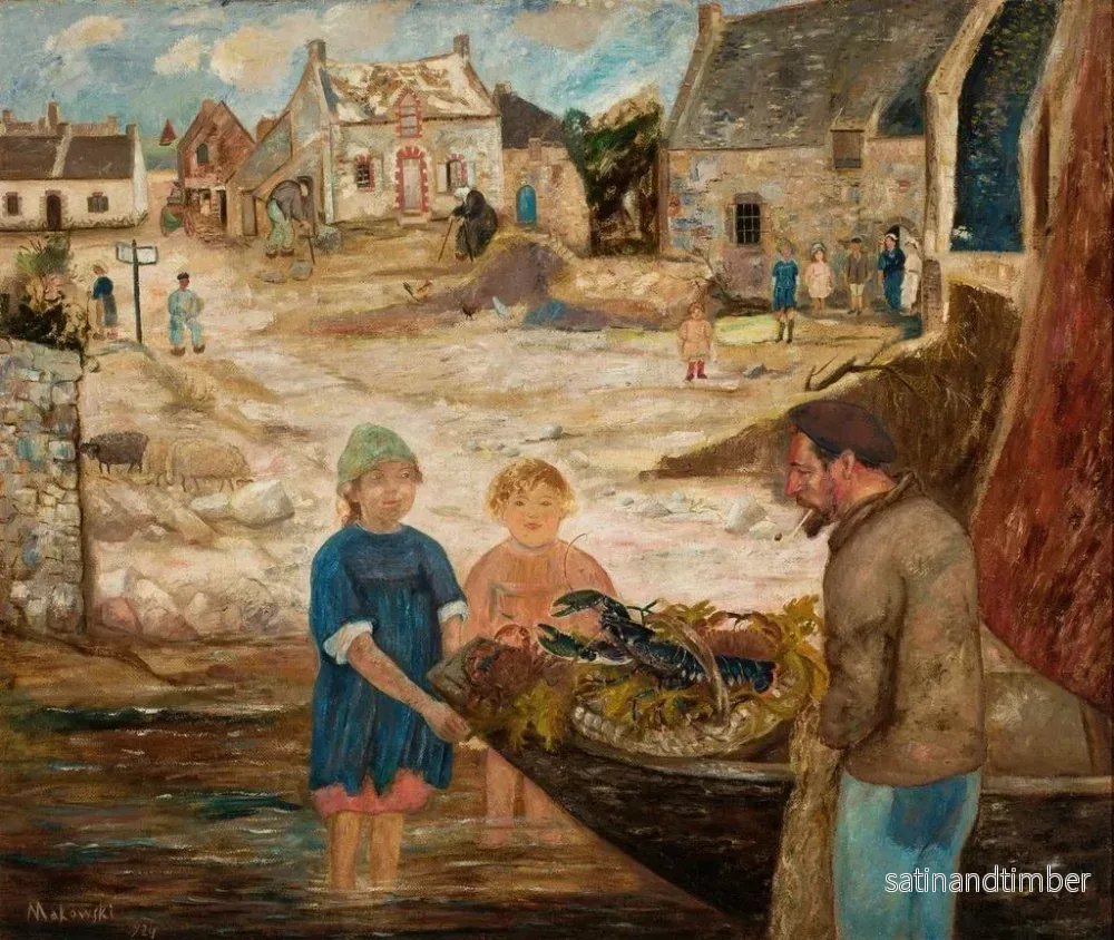 Reproduktion av målningen Återgång från en kräftfisketur - Tadeusz Makowski - Bild 2