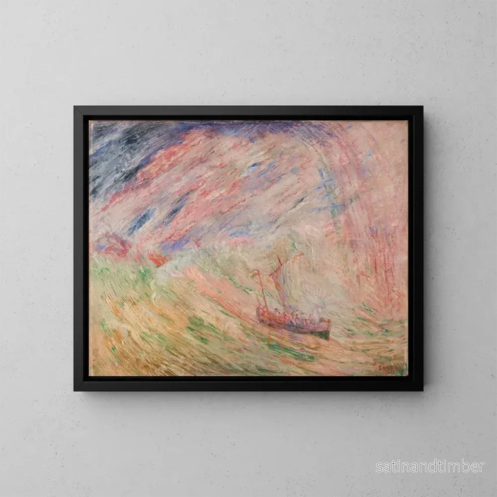 Reproduktion av målningen Le Christ apaisant la tempête - James Ensor