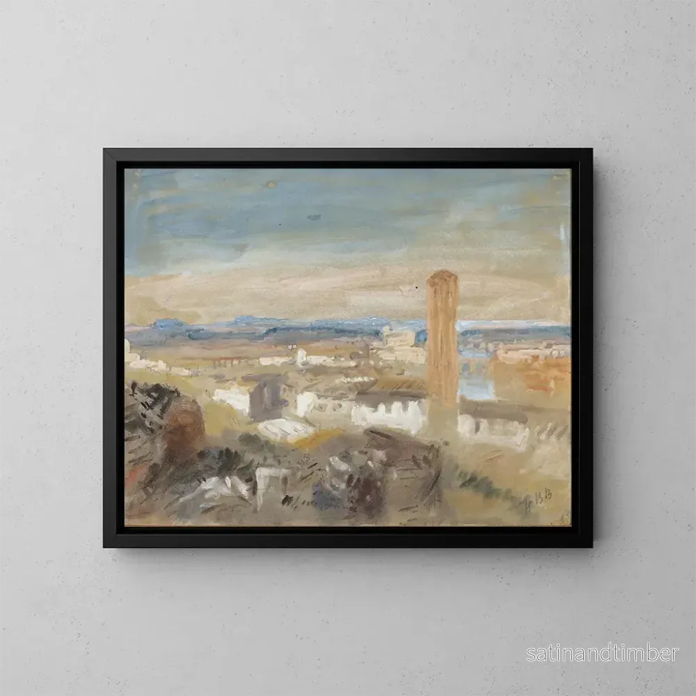 Reproduktion av målningen En campanile bland ruinerna - Hercules Brabazon Brabazon