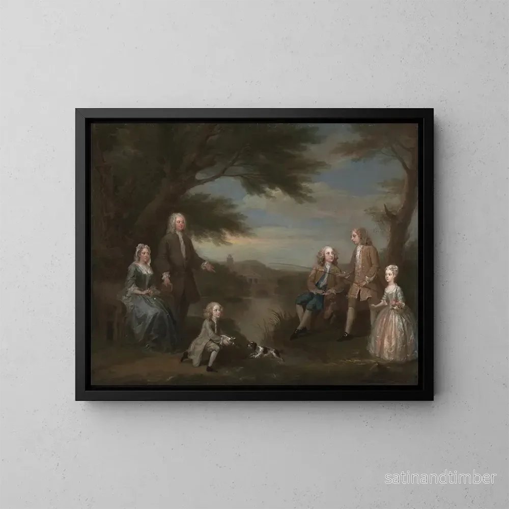 Reproduktion av målningen John och Elizabeth Jeffreys och deras barn - William Hogarth