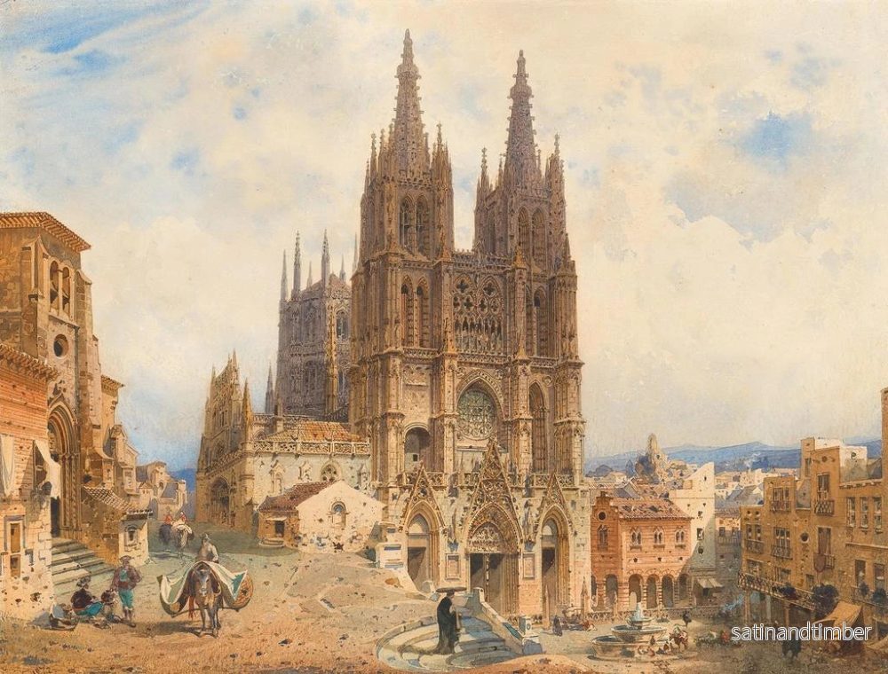 Reproduktion av målningen La cathédrale de Burgos - Friedrich Eibner - Bild 2