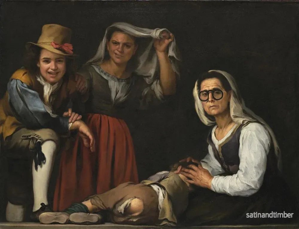 Reproduktion av målningen av fyra figurer på en trappa - Bartolomé Esteban Murillo - Bild 2