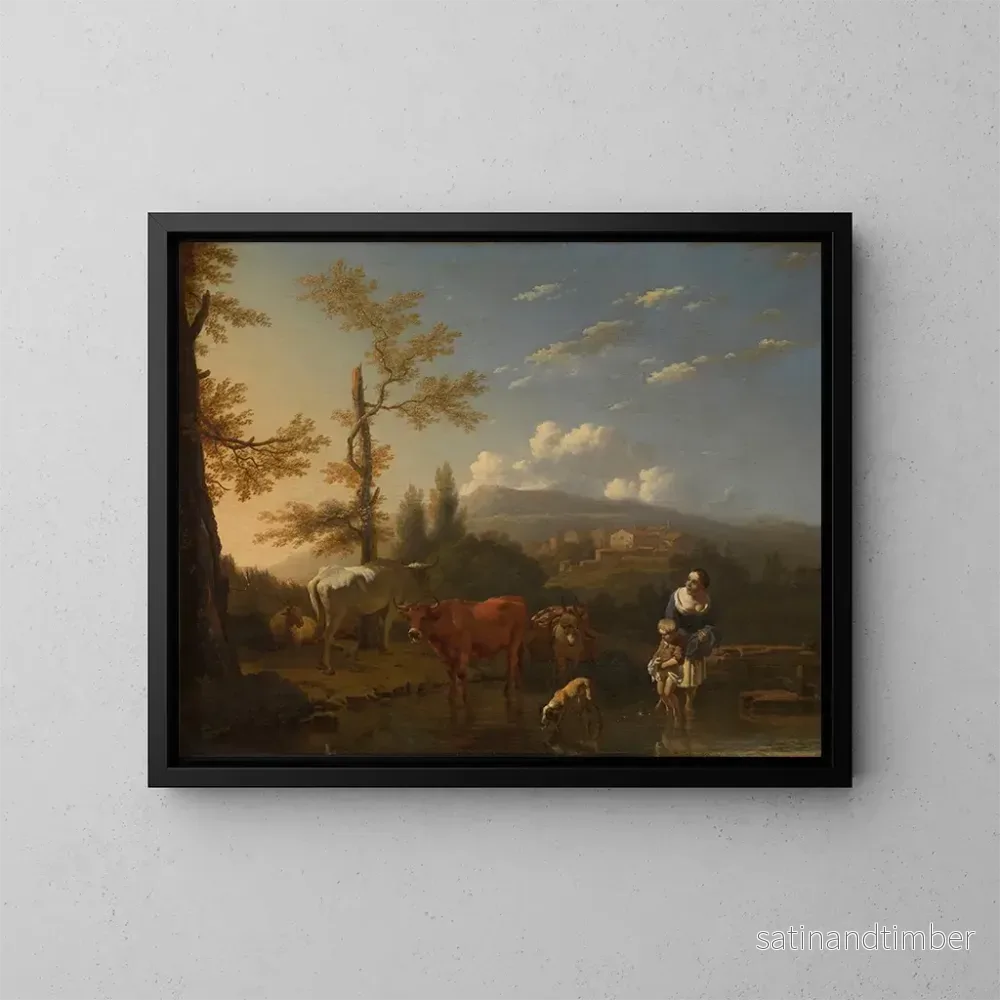 Reproduktion av målningen Landskap Italien - Karel Dujardin