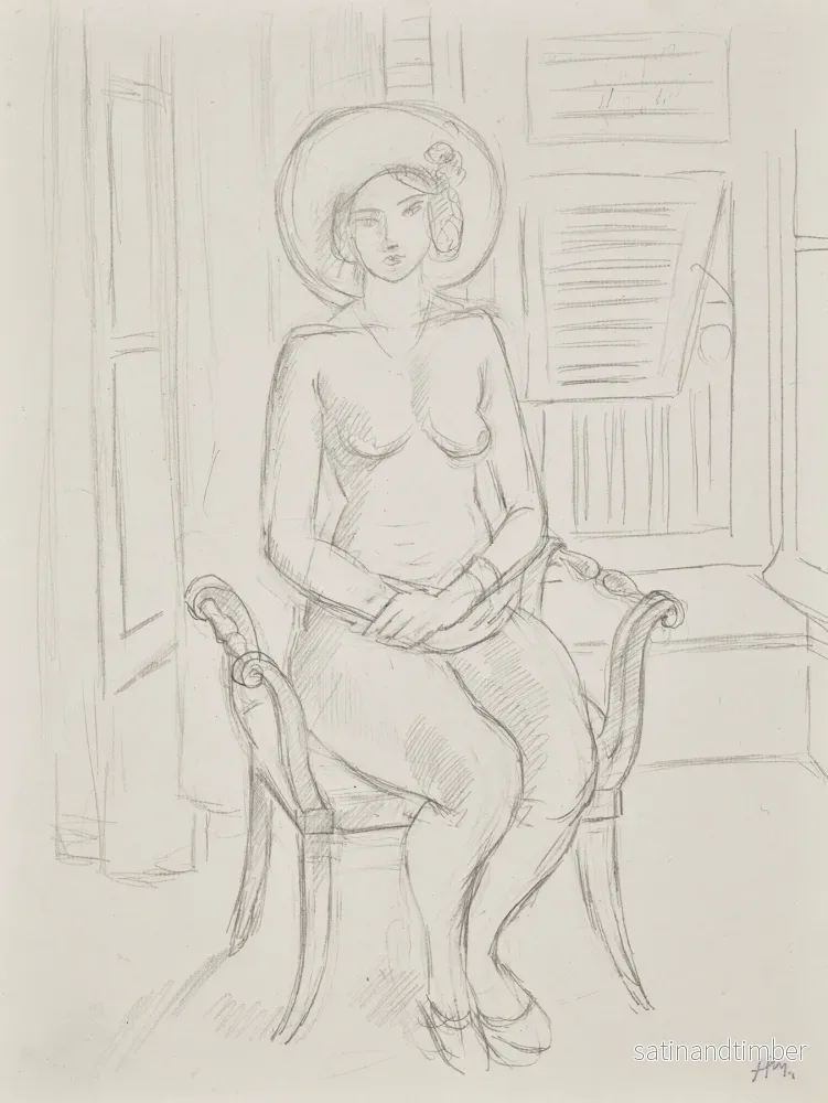 Reproduction du dessin Étude pour La robe jaune – Henri Matisse Reproduction du dessin Étude pour La robe jaune – Henri Matisse