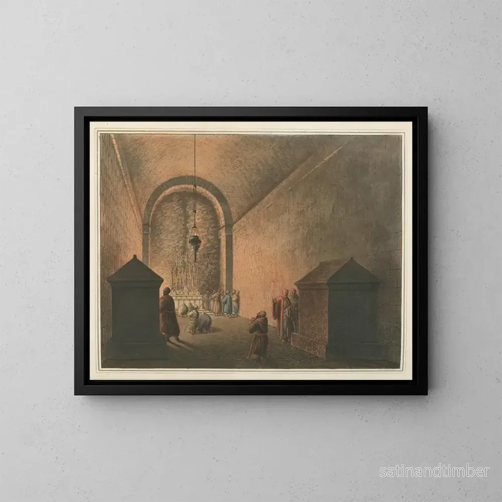 Reproduktion av målningen av Chapelle du Mont-Calvaire - Luigi Mayer