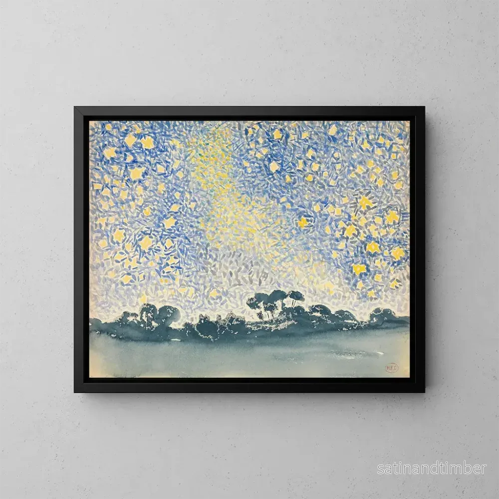 Reproduktion av målningen Landskap med stjärnor - Henri-Edmond Cross