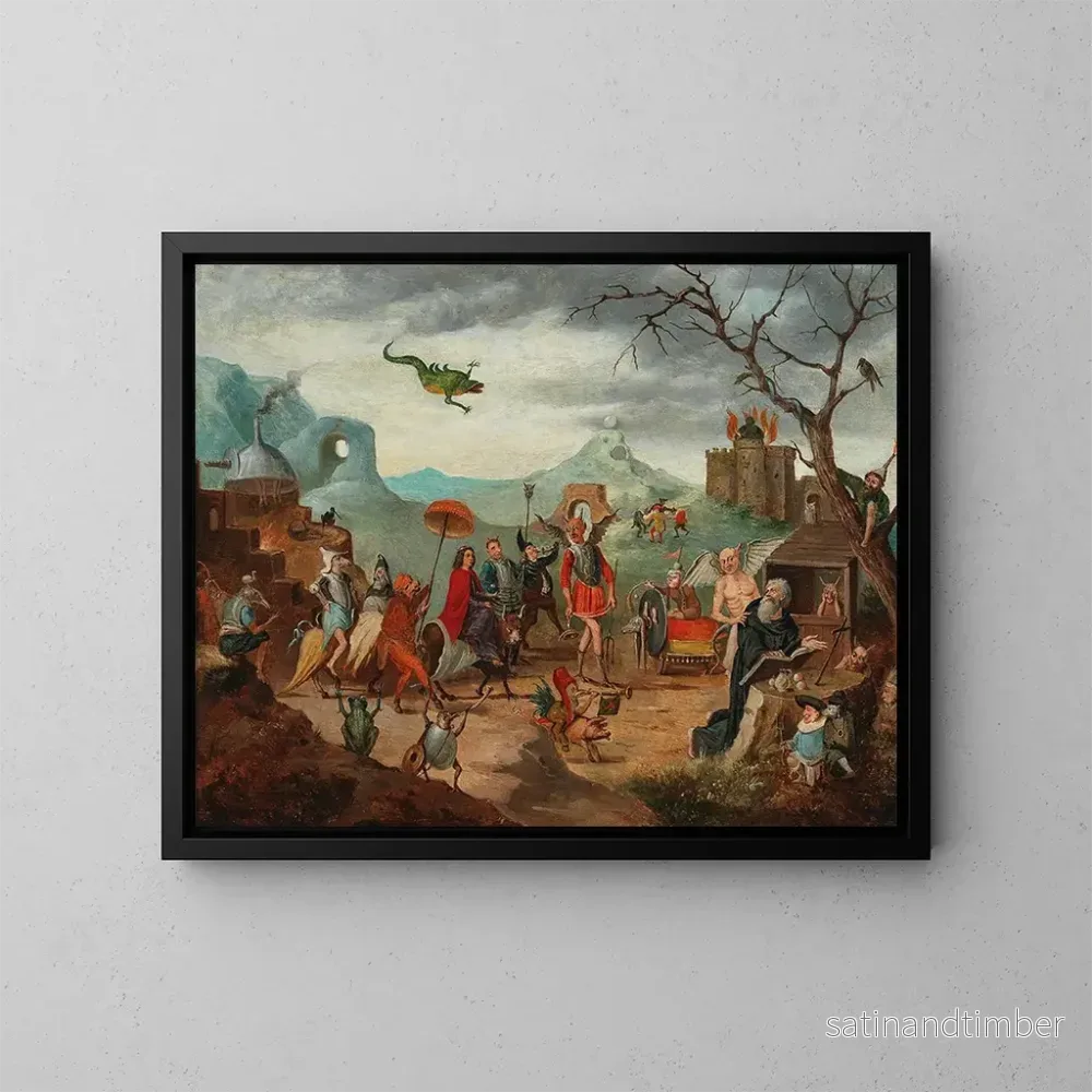 Reproduktion av målningen La Tentation de saint Antoine - Ecole flamande