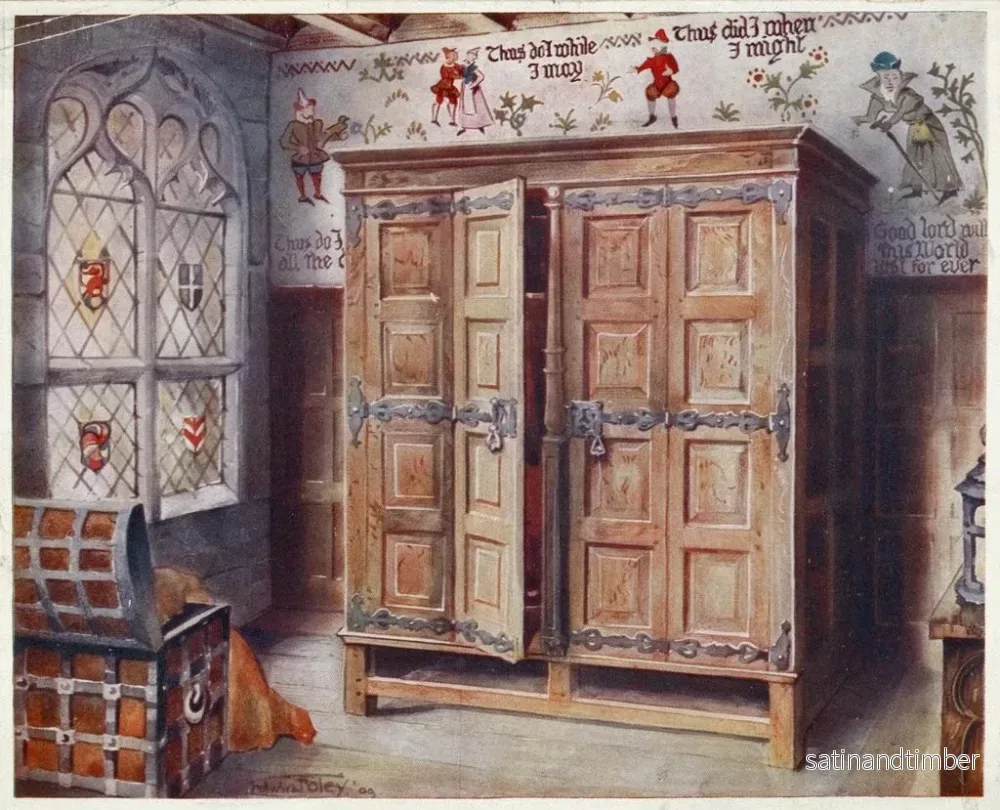 Reproduktion av målningen av väggfresk i utländaresalen i Norwich, pressad ek, West Stowe, omkring 1550 - Edwin Foley - Bild 2