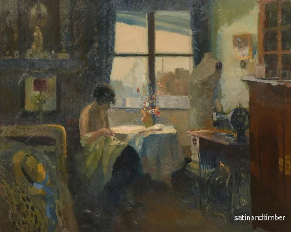 Reproduktion av målningen Repriseuse sa fenêtre devant Montmartre - Élie Anatole Pavil - Bild 2