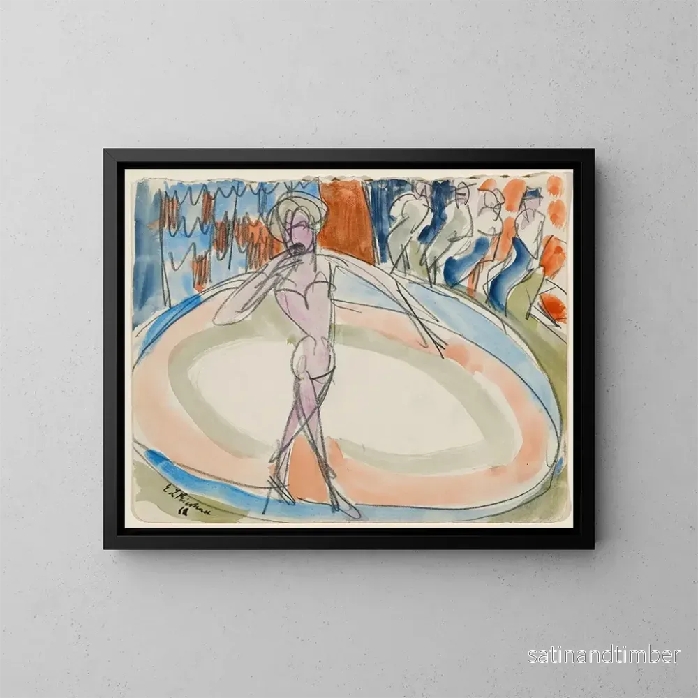 Reproduktion av målningen av dansande kvinna på kabaré - Ernst Ludwig Kirchner