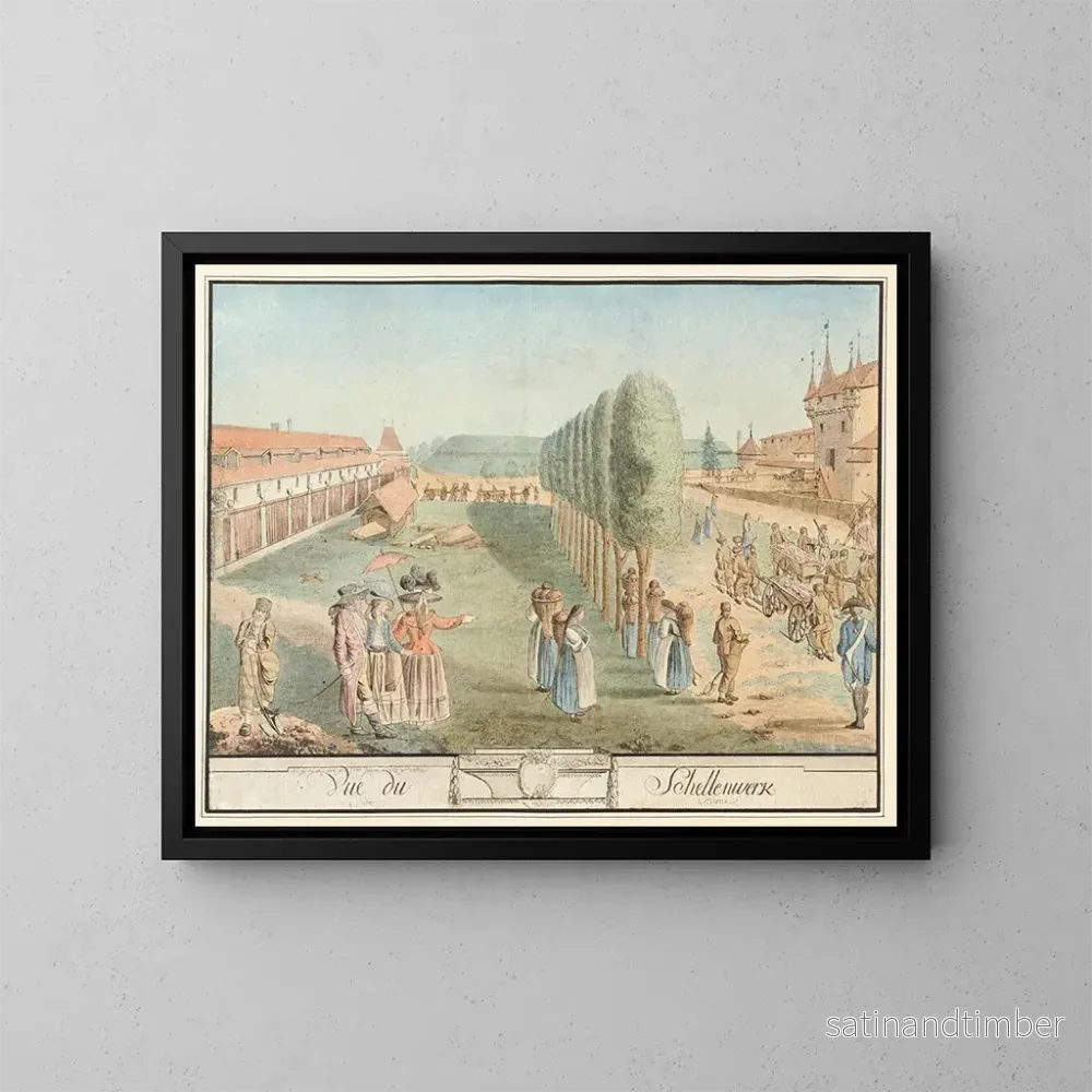 Reproduktion av målningen Vue du Schellenwerk à Berne - Johann Jakob Lutz