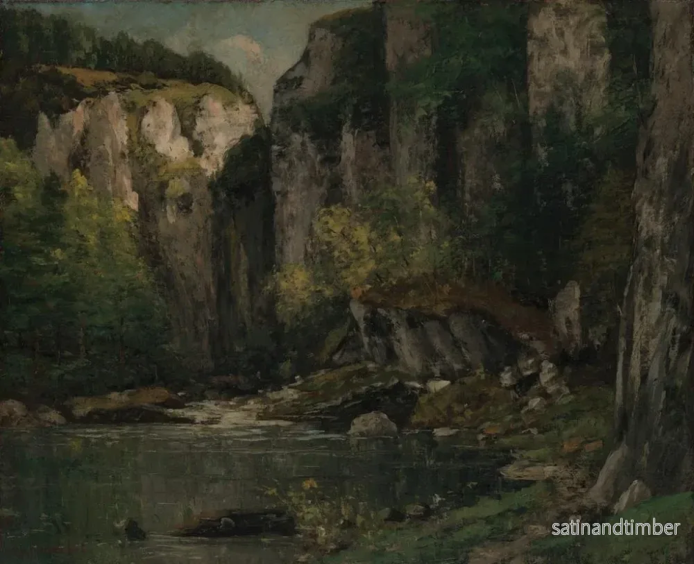 Reproduktion av målningen Rivière et rochers - Gustave Courbet - Bild 2