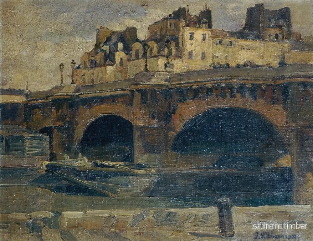 Reproduktion av målningen Landskapsbild av Paris med Pont Neuf - Julius Ullmann - Bild 2