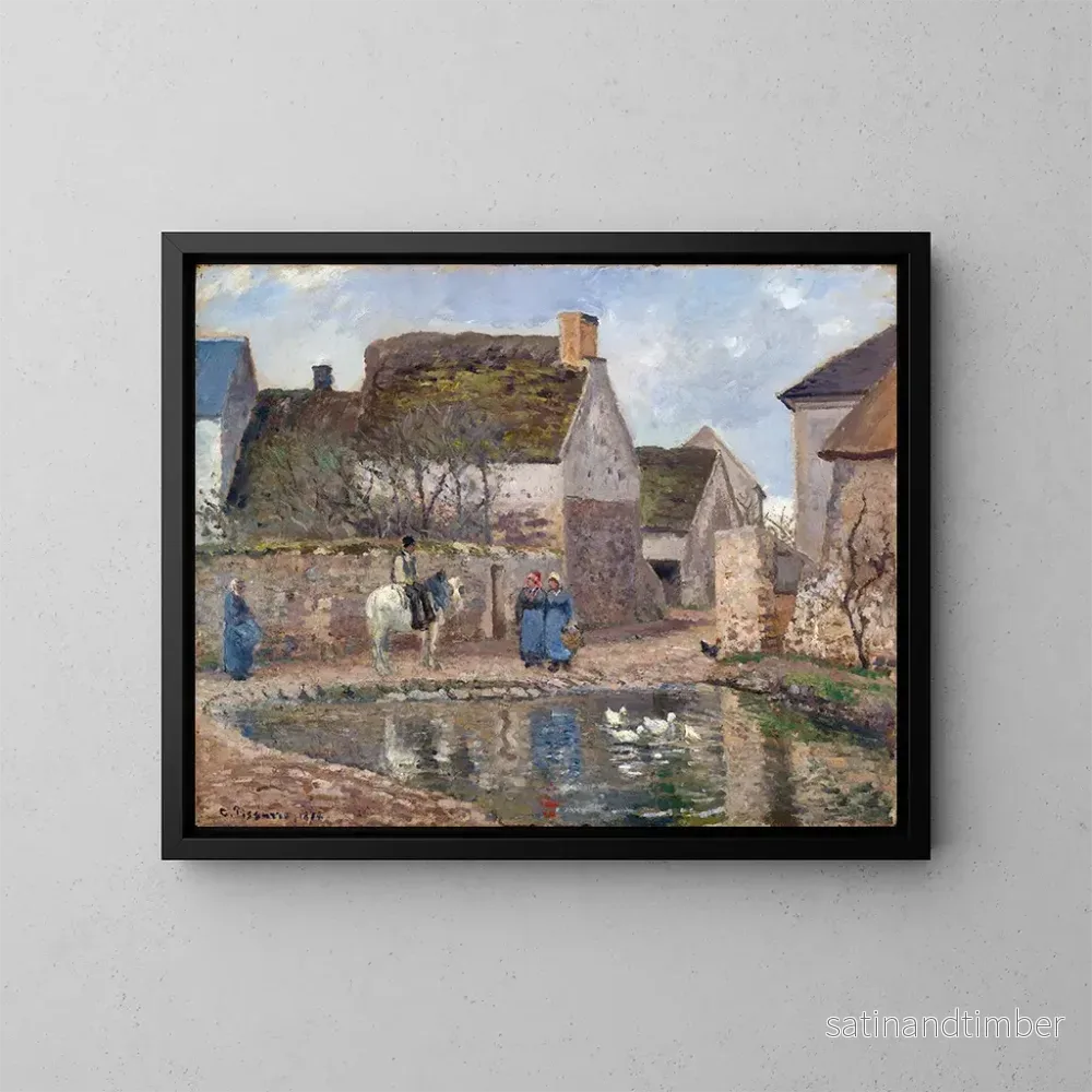Reproduktion av målningen En damm i Ennery - Camille Pissarro