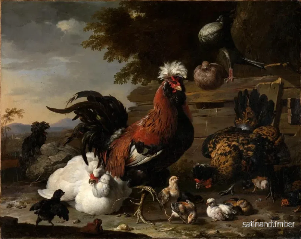 Reproduktion av målningen La paix dans la cour des poules - Melchior de Hondecoeter - Bild 2