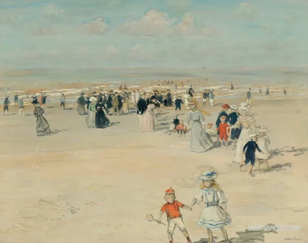 Reproduktion av målningen La promenade à marée basse - Jean François Raffaëlli - Bild 2