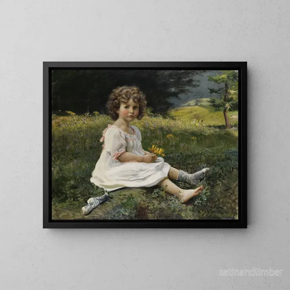 Reproduktion av målningen Flickor i ett blomsterfält - Gottfried Hofer