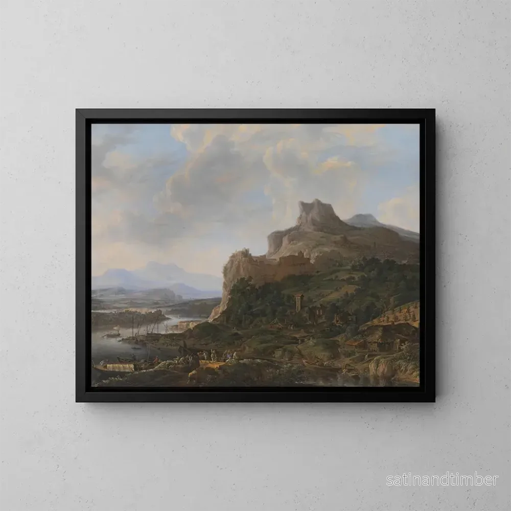 Reproduktion av målningen Landskap vid Rhen - Herman Saftleven