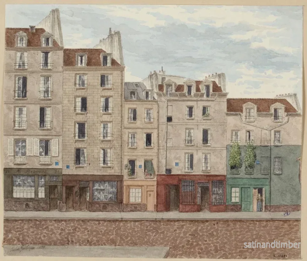Reproduktion av målningen Rue des Filles Dieu, N° 21-29, nuvarande rue d'Alexandrie, sedan 1897, 2:a arrondissementen - Jules Gaildrau - Bild 2