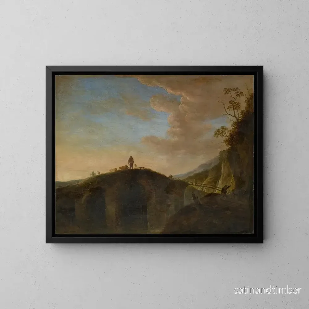 Reproduktion av målningen Pont de pierre - Peeter van Bredael