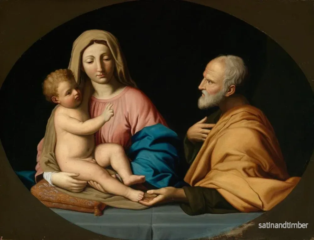 Reproduktion av målningen La Sainte Famille - Giovanni Battista Salvi da Sassoferrato - Bild 2