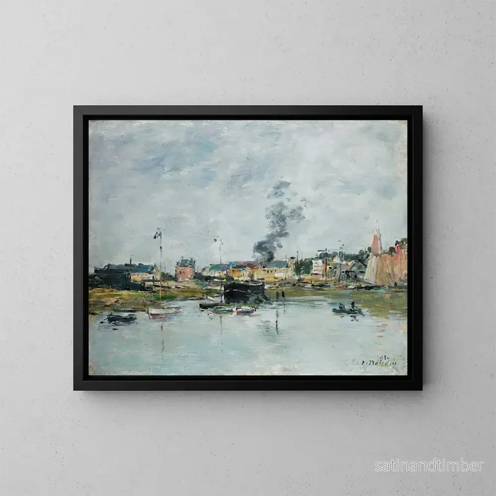 Reproduktion av målningen Le Port de Trouville - Eugène Boudin