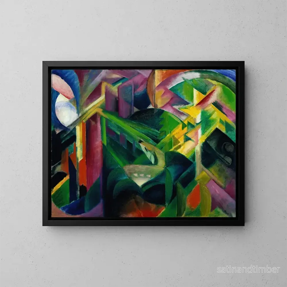 Reproduktion av målningen av Hjort i klostrets trädgård - Franz Marc