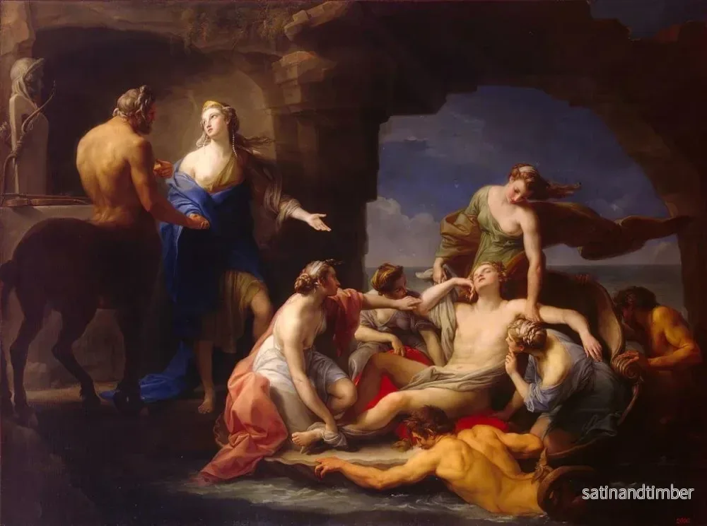 Reproduktion av målningen Thétis tar bort Achilleus från centauren Chiron - Pompeo Batoni - Bild 2