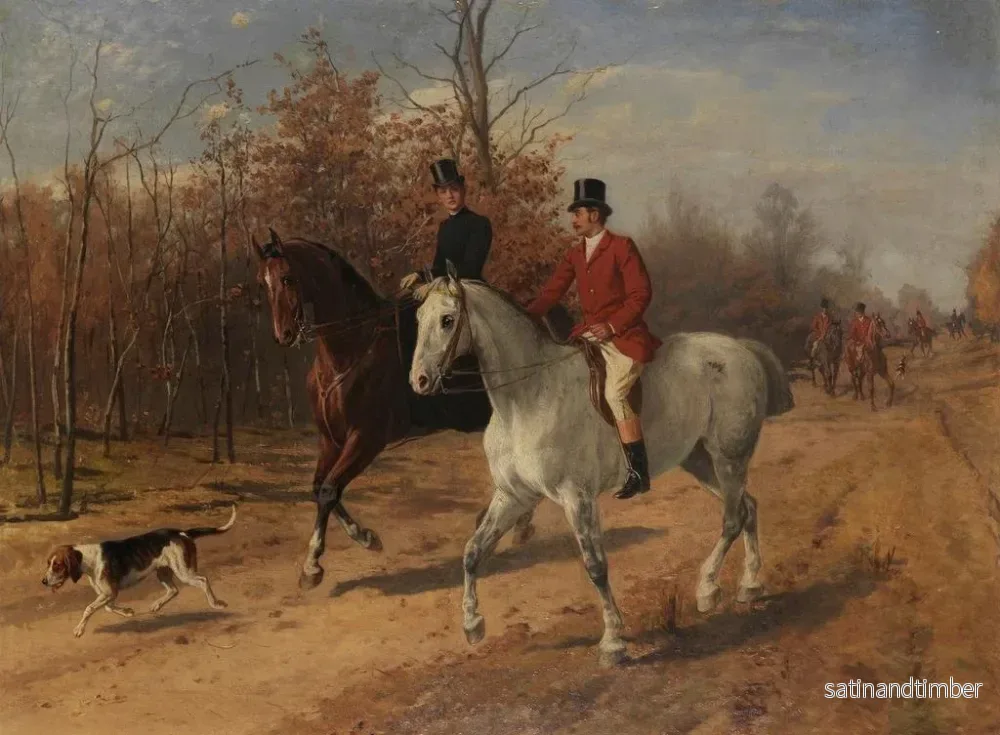Reproduktion av målningen Utgång för jakt med hund - Julius von Blaas - Bild 2