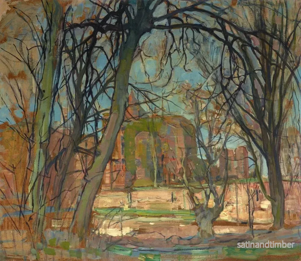 Reproduktion av målningen Ruine du château de Brederode au soleil du printemps - Piet Mondrian - Bild 2