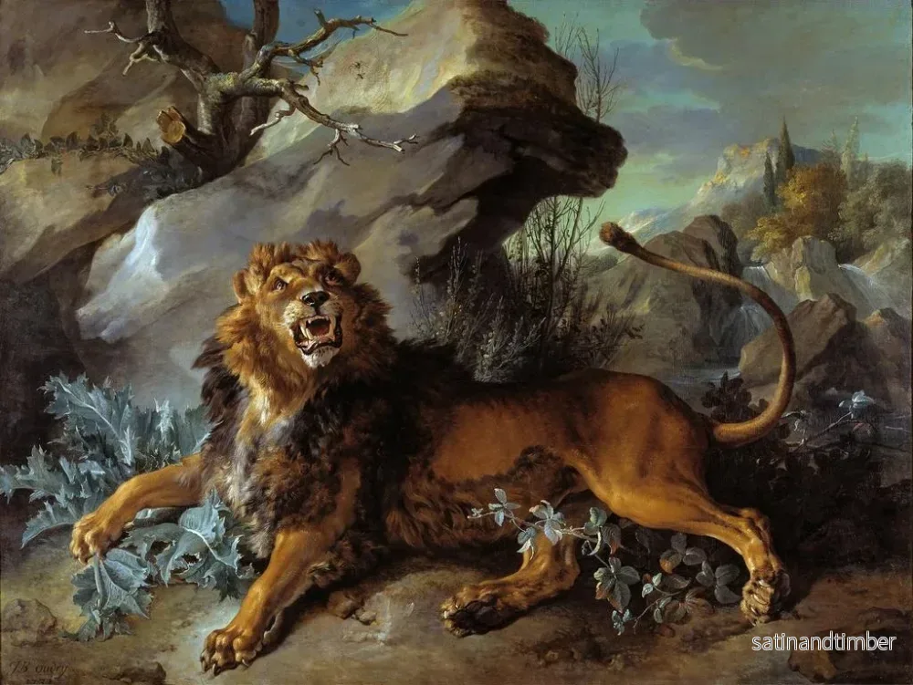 Reproduktion av målningen Le Lion et la Mouche - Jean-Baptiste Oudry - Bild 2