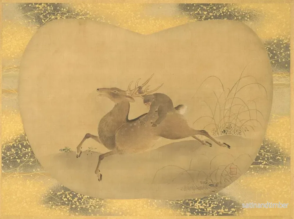 Reproduktion av målningen Singe sur un cerf - Kanō Tsunenobu - Bild 2