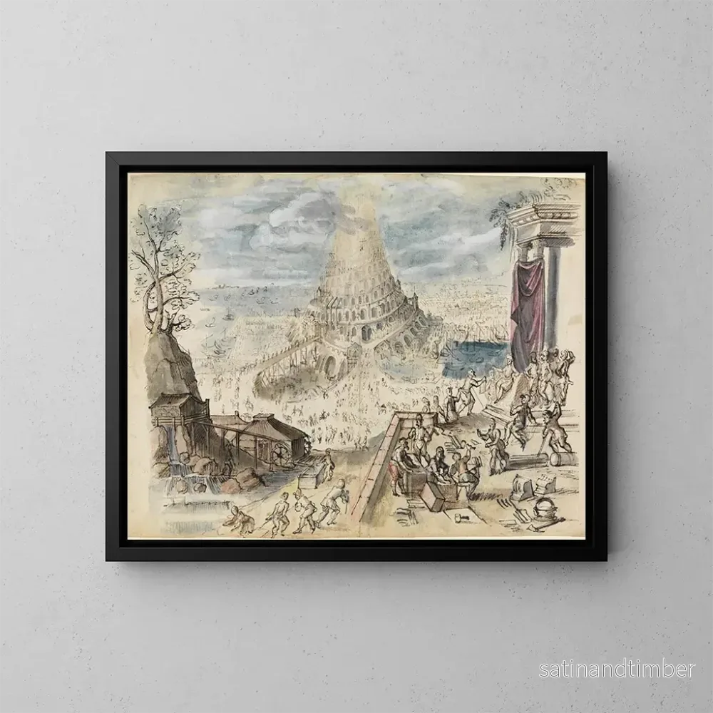 Reproduktion av målningen La Tour de Babel – Friedrich Brentel