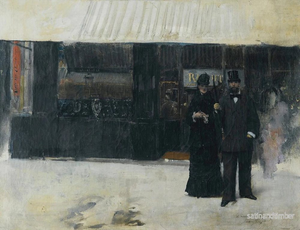 Reproduktion av målningen Par framför en juvelerare - Jean Béraud - Bild 2